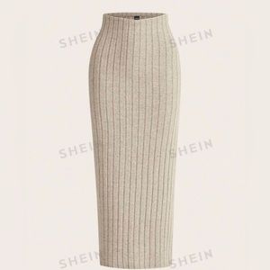 SHEIN apricot wool skirt